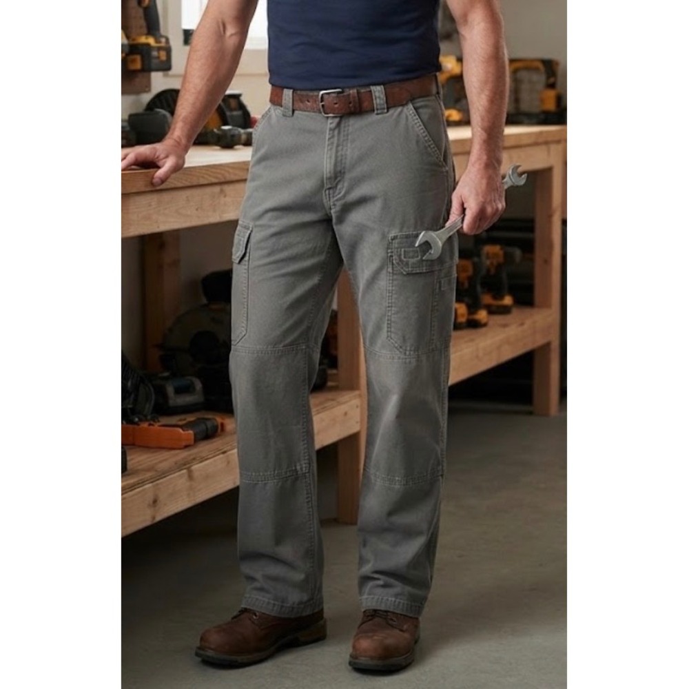 Duluth Trading Co Flex Fire Hose Cargo Pants Mens 38x34 Gray Work Trousers